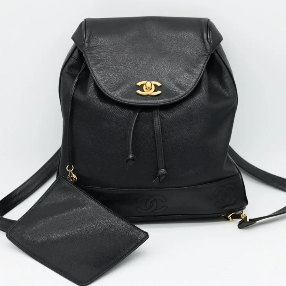Chanel Triple Stitched‎ CC Caviar Medium Flap Backpack